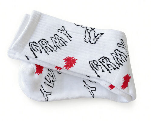 Cotton Spandex Sports Socks with jacquard pattern terry inside thick material ideal for mens and womens sports and daily