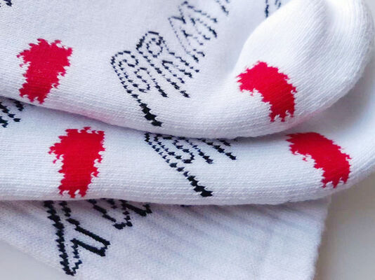 Cotton Spandex Sports Socks with jacquard pattern terry inside thick material ideal for mens and womens sports and daily