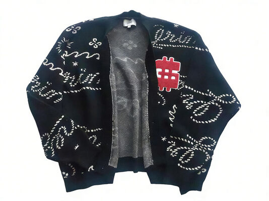 Heavy jacquard cotton cardigan 7GG 100 percent cotton comfortable breathable casual wear for everyday