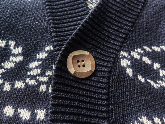 Heavy jacquard cotton cardigan 7GG 100 percent cotton comfortable breathable casual wear for everyday