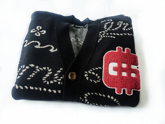 Heavy jacquard cotton cardigan 7GG 100 percent cotton comfortable breathable casual wear for everyday