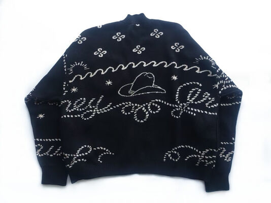 Heavy jacquard cotton cardigan 7GG 100 percent cotton comfortable breathable casual wear for everyday