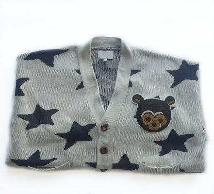 Winter Mens sweater cardigan 100 percent cotton jacquard thick warm casual fit wood button closure ideal for daily life winter wear