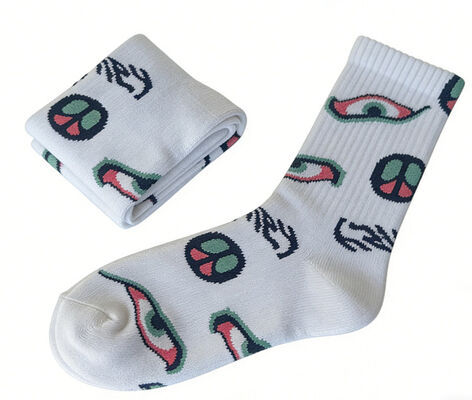 Sporty SOCKS for men and women made from cotton polyester and spandex blend designed for daily life and sports with jacquard technology pattern