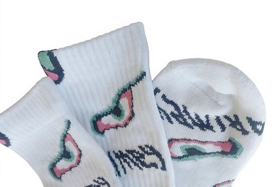 Sporty SOCKS for men and women made from cotton polyester and spandex blend designed for daily life and sports with jacquard technology pattern