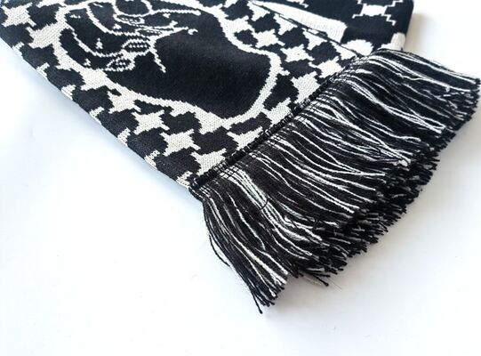 SCARF made of 100 percent acrylic material featuring tassels perfect for sports activities customizable orders available
