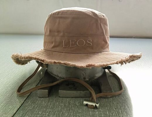 Casual Cotton Hat Mens Womens 280gsm Twill Fabric Frayed Brim Adjustable Cord Stopper Embroidery Logo Option