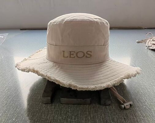 Mens Womens Casual Cotton Hat 280GSM Thick Twill Fabric Frayed Brim Adjustable Cord Stopper Embroidered Logo Circular Size