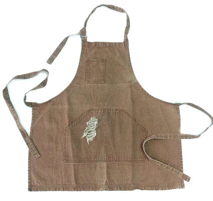 Durable 100 percent cotton heavy woven jeans fabric APRON with 280gsm weight solid color garment washed design suitable for men and women casual