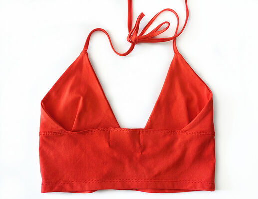 Womens top spring summer straptop featuring solid color design and embroidery logo technique available in various sizes
