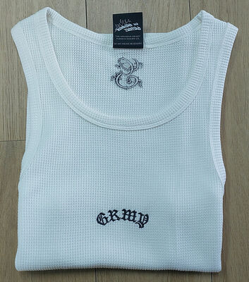 Mens tanktop solid color fitting design made of 65 polyester 35 cotton waffle fabric perfect for casual daily lifestyle