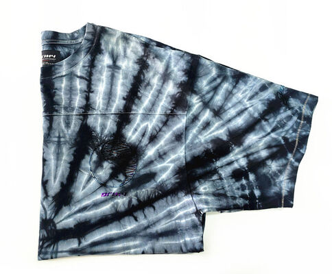 Mens t shirt 100 percent cotton single jersey 210gsm fabric weight loose fitting short sleeve tiedye color casual daily wear
