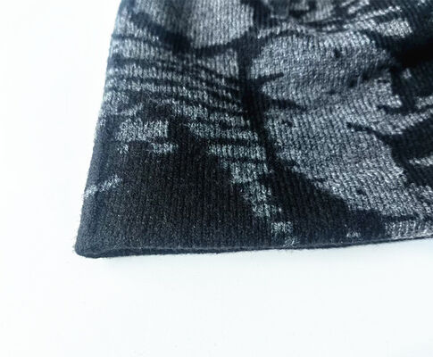 Warm thick acrylic beanie jacquard pattern black color men winter hat suitable for cold weather outdoor activities