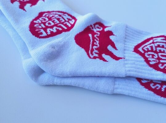 SOCKS mens womens biking jogging sports socks made with jacquard yarn dyed pattern cotton spandex blend and terry inside