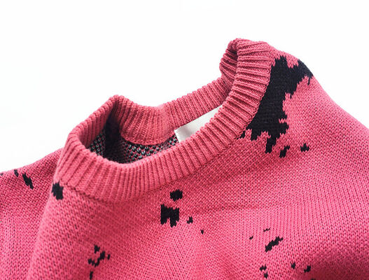Mens Sweater 100 Percent Cotton Jacquard Pullover Thick Gauge 7GG Casual Fit Suitable For Winter And Daily Life