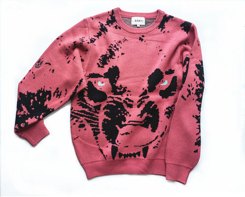 Mens Sweater 100 Percent Cotton Jacquard Pullover Thick Gauge 7GG Casual Fit Suitable For Winter And Daily Life
