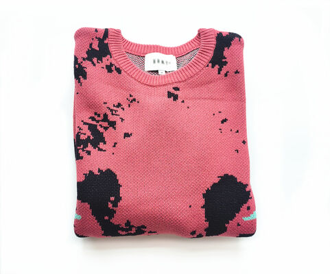 Mens Sweater 100 Percent Cotton Jacquard Pullover Thick Gauge 7GG Casual Fit Suitable For Winter And Daily Life