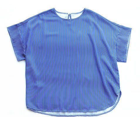 Womens top striped short sleeve polyester woven fabric spring summer mesh style fitting daily life wear xs to xxl sizes available