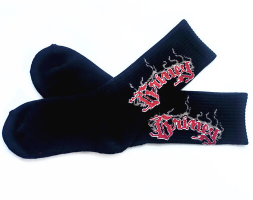 Thick terry cotton sports socks with jacquard yarn dyed pattern for mens and womens biking jogging and daily life activities