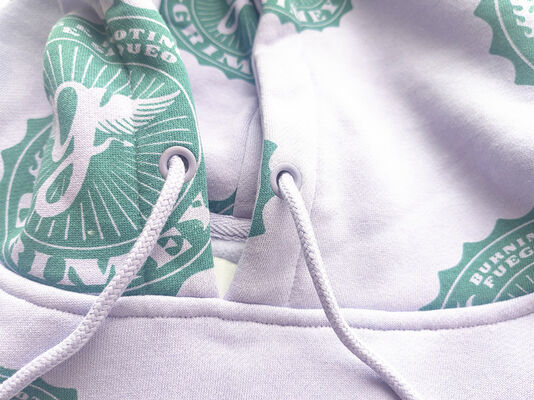 Mens sweatshirt hoodie heavy fleece fabric pullover with hood cord eyelets embroidered design thick warm winter wear