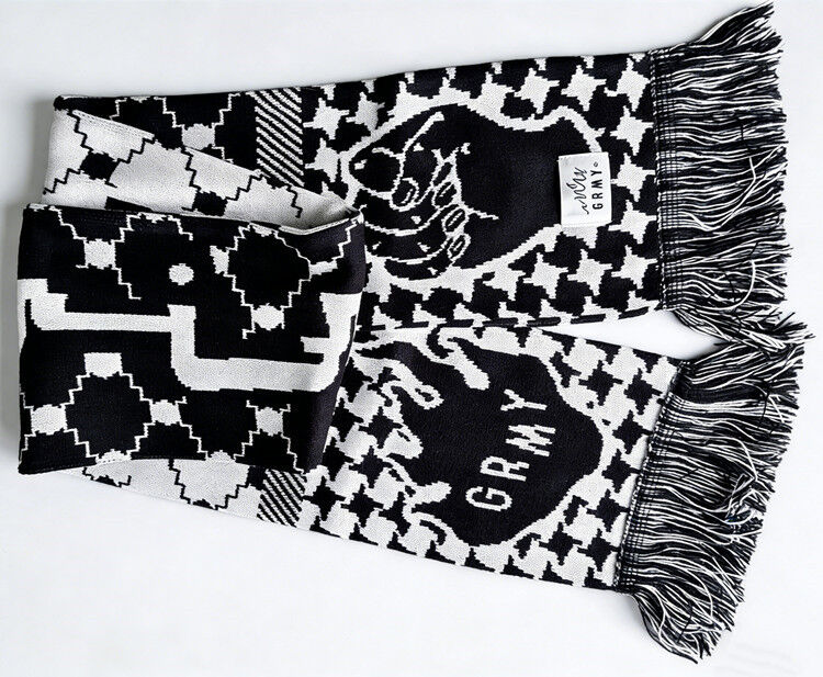 SCARF made of 100 percent acrylic material featuring tassels perfect for sports activities customizable orders available