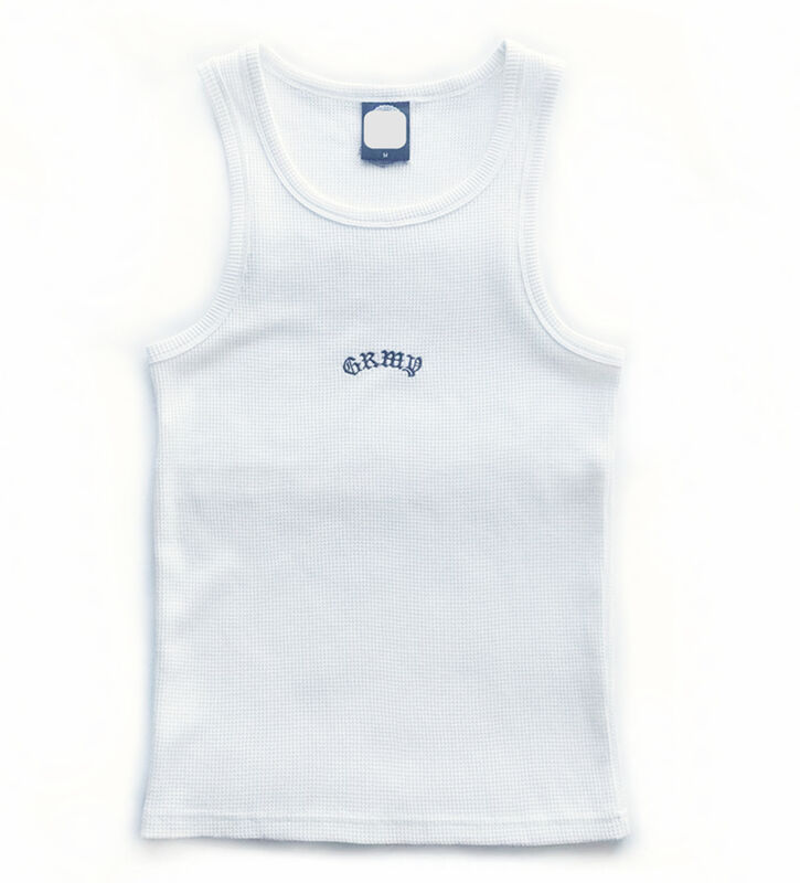Mens tanktop solid color fitting design made of 65 polyester 35 cotton waffle fabric perfect for casual daily lifestyle