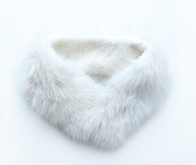 Women Plush Scarf Made From 100 Percent Polyester Fake Fox Fur Thick Winter Neckwarmer Muffler Magnetic Closure